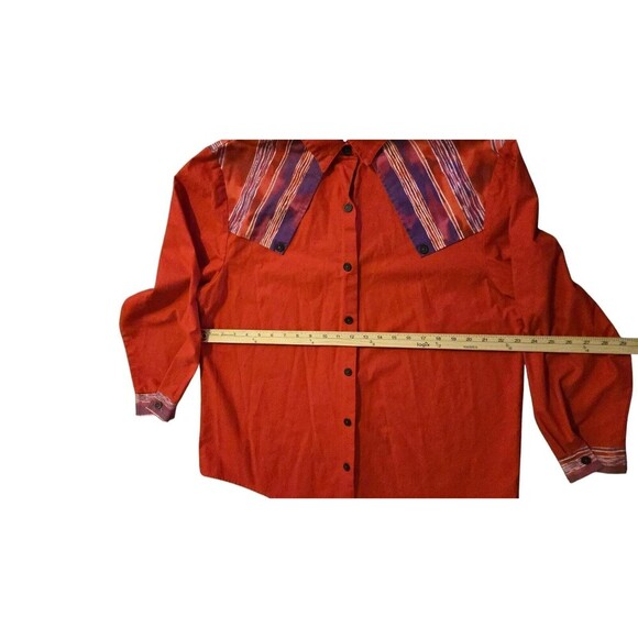 Vintage 80's Ozark Mountain Red Button Up Shirt Size L Southwestern Rodeo - Picture 5 of 5